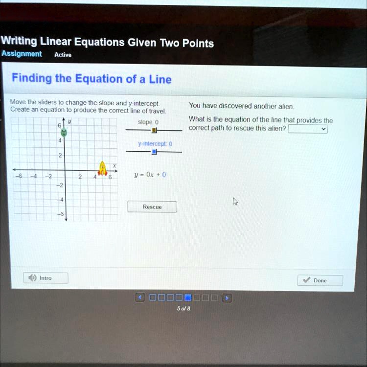 Writing Linear Equations Given Two Points Assignment Active Finding the ...