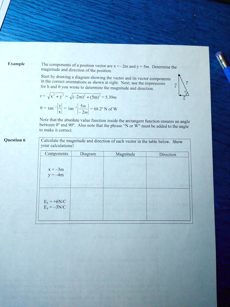 SOLVED: The components of the position vector are 2m and y Sin ...
