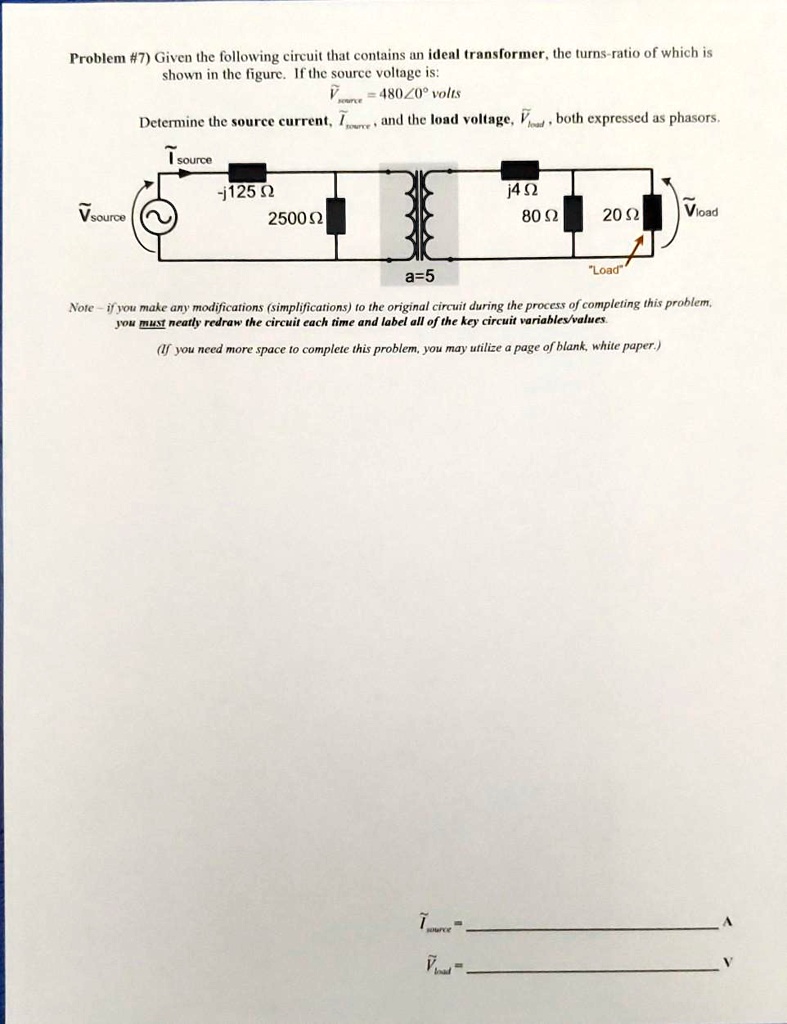SOLVED: Problem #7: Given the following circuit that contains an ideal ...