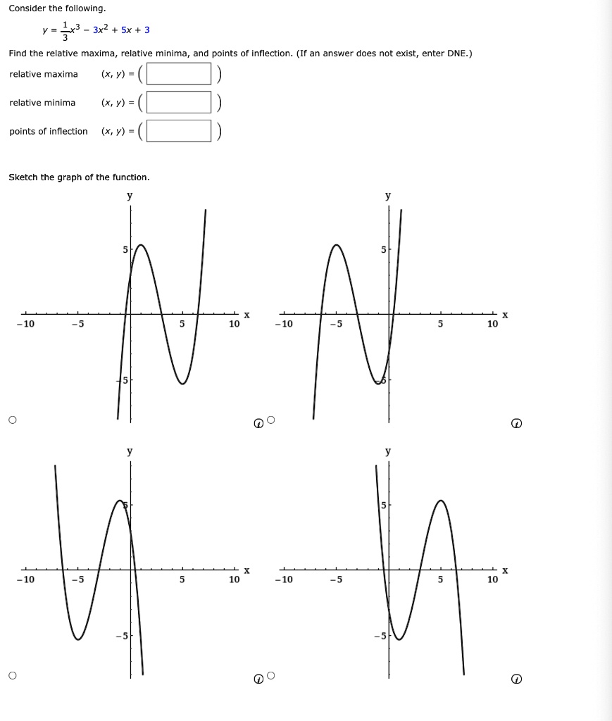 Solved: Consider The Following Y = Jx 3x2 + Sx + 3 Find The Relative 