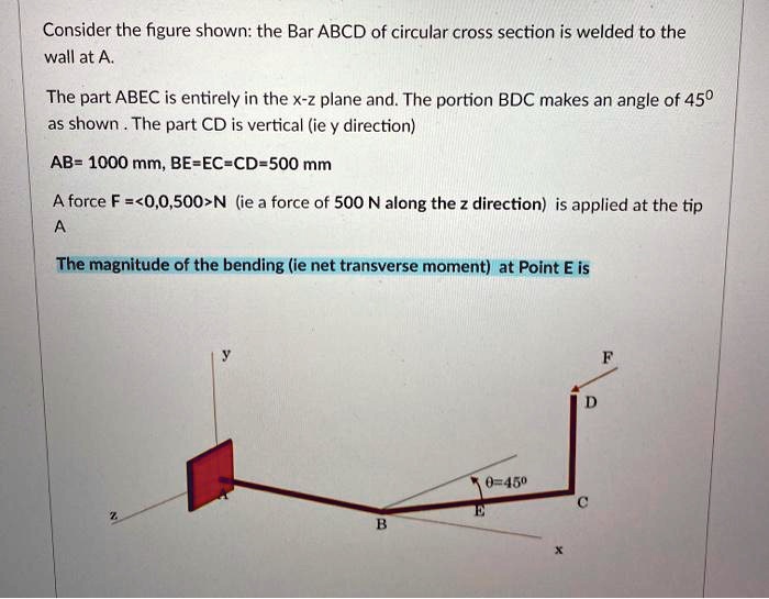 Section Abcd SOLVED: Consider the figure shown. The Bar ABCD of circular cross ...