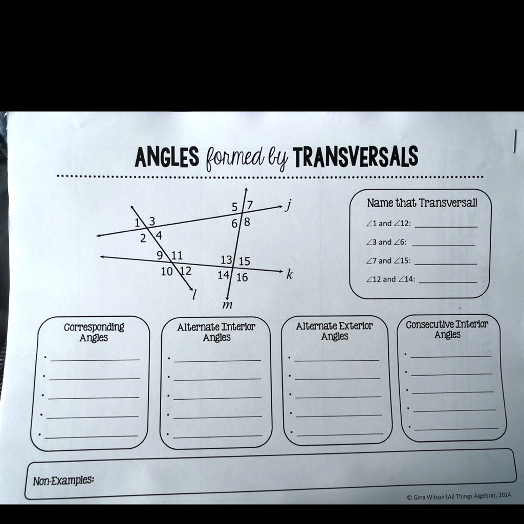 parallel lines and transversals worksheet all things algebra