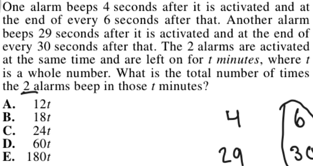 SOLVED how do you do this and what is the answer? One alarm beeps 4