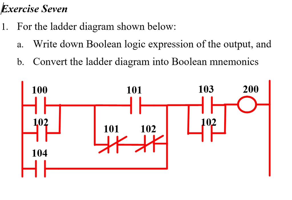 SOLVED: Exercise Seven I. For The Ladder Diagram Shown Below: A. Write ...