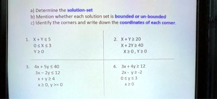 a determine the solutlon set b mention whether each solution set is ...