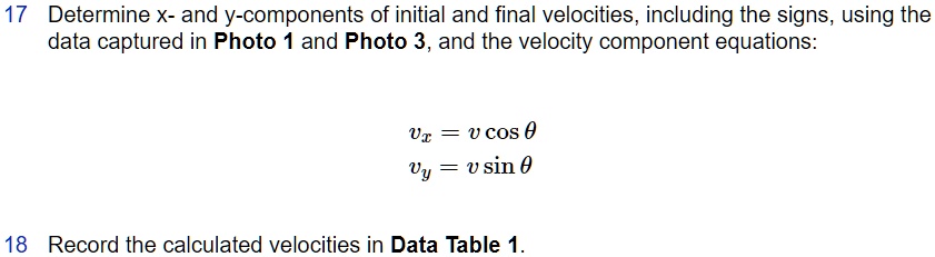 [GET ANSWER] 17 determine x and y components of initial and final ...