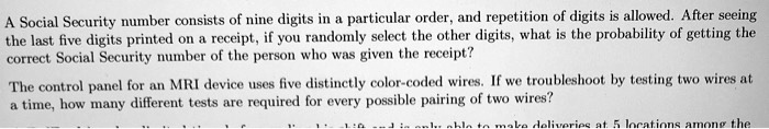 A Social Security Number Consists Of Nine Digits In A Particular Order ...