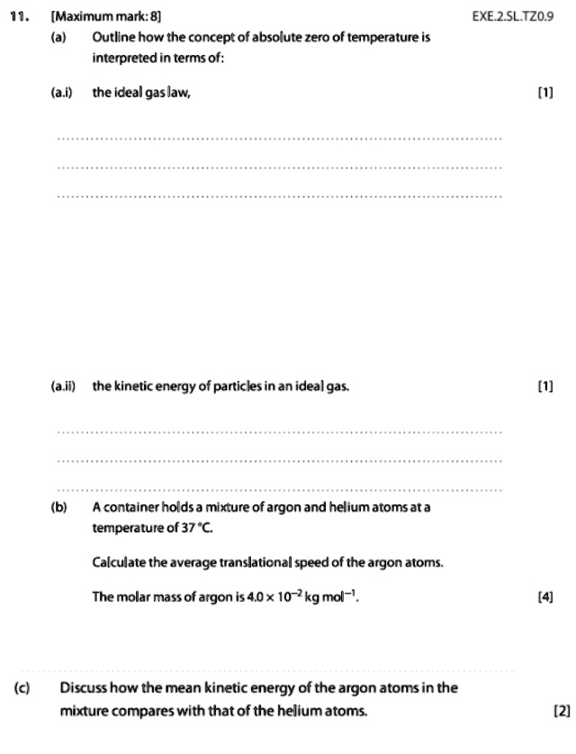 maximum mark 8 a outline how the concept of absolute zero of ...