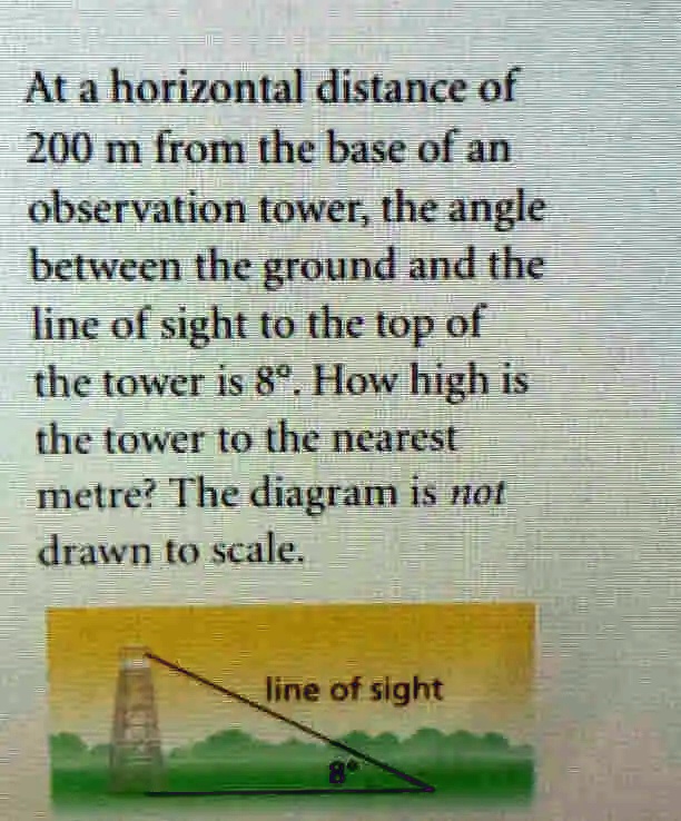 [GET ANSWER] At a horizontal distance of 200 m from the base of an ...
