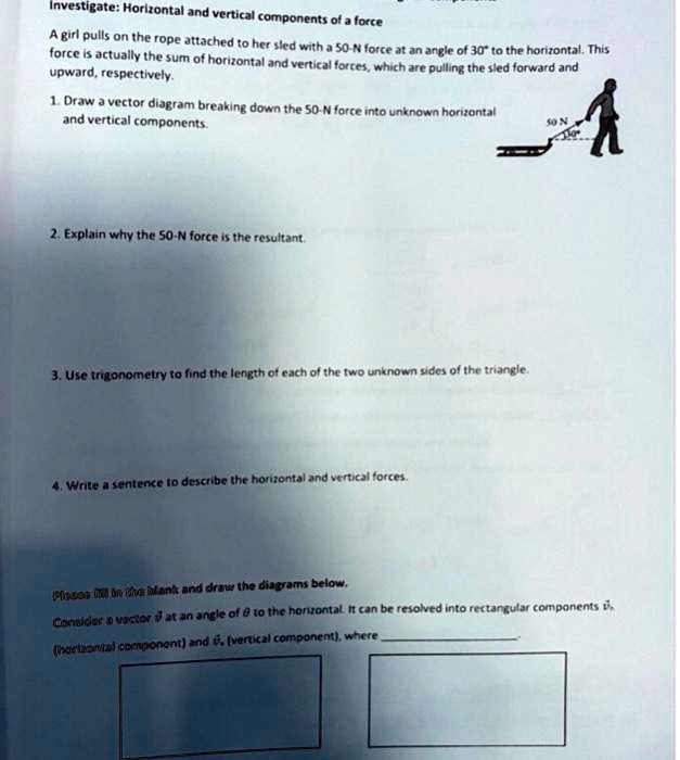 SOLVED Investigate Horizontal and vertical components of a force A