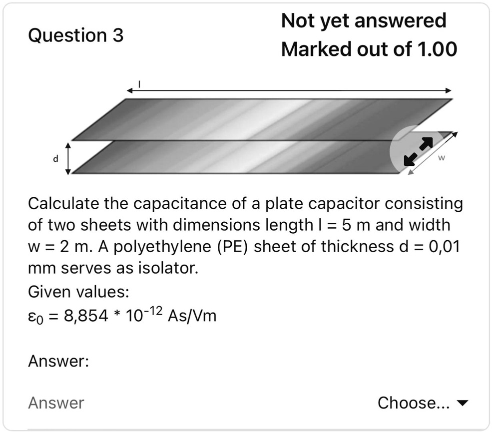 Question 3 Not yet answered Marked out of 1.00 Calculate the ...