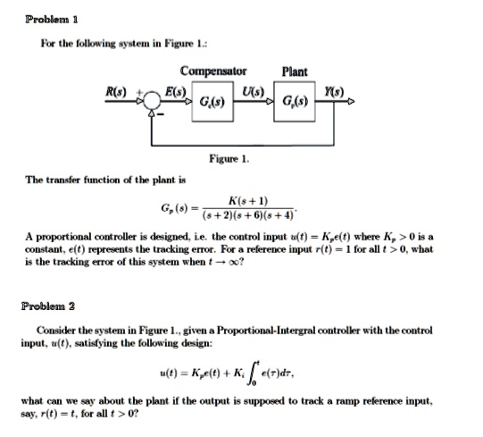 problem 1 for the following system in figure 1 compensator plant es us ...