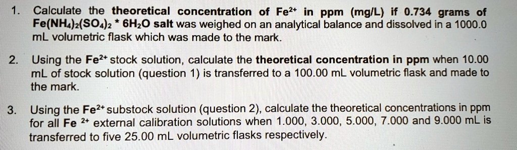 how to calculate ppm in solution