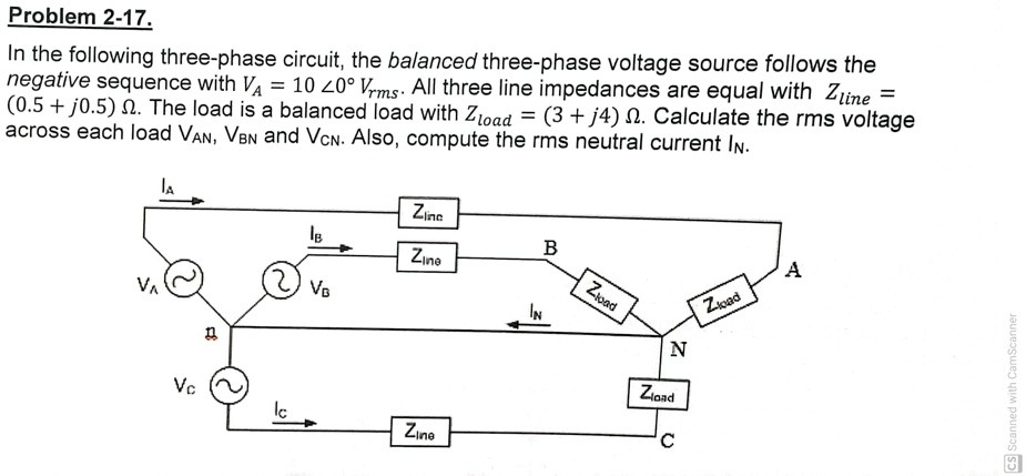Source Follows Load Problem 2-17. In the following three-phase circuit, the balanced three ...