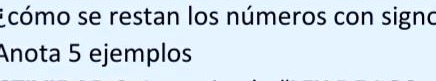 SOLVED: 5 ejemplos de resta de números con signo DOY CORONA :DD cómo se ...