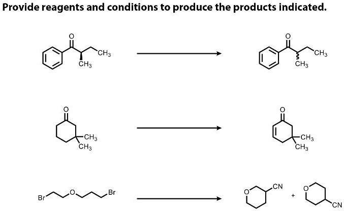 SOLVED: Provide reagents and conditions to produce the products ...