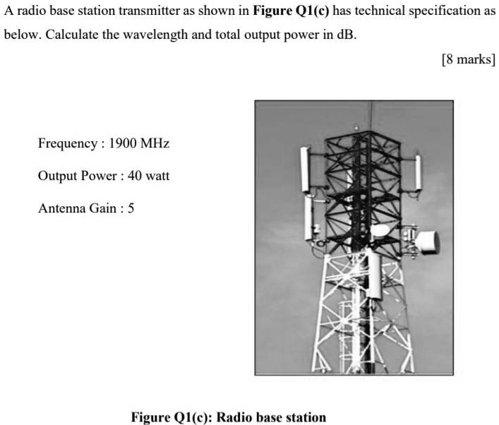SOLVED A radio base station transmitter, as shown in Figure Q1(c), has