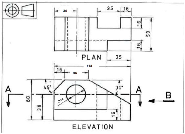 SOLVED: 'Using the drawing board and for the guide bracket shown, draw ...