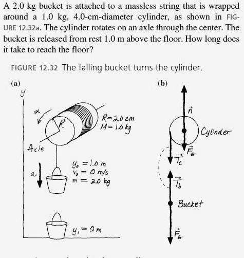 SOLVED: A 2.0 kg bucket is attached to a massless string that is ...