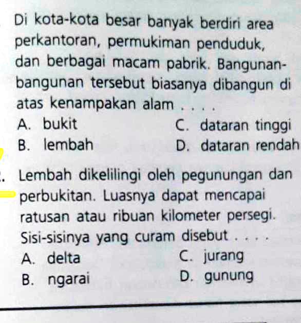 SOLVED: Tolong Jawab Ada Dua Soal Di Kota-kota Besar Banyak Berdiri ...