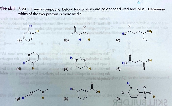 SOLVED: The skill 3.23: In each compound below, two protons are color ...