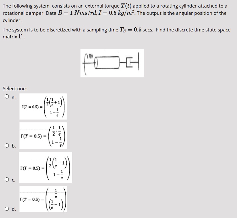 SOLVED The following system consists of an external torque T(t