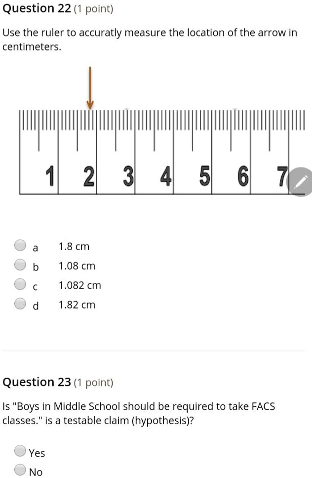 1.8 cm store on a ruler