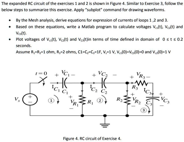 SOLVED: The expanded RCcircuit of the exercises 1 and 2 is shown in ...