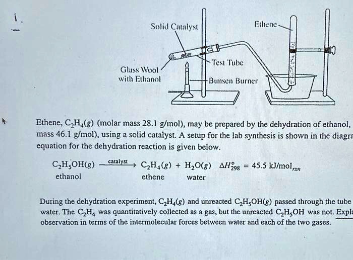 SOLVED Solid Catalyst Ethylene Test Tube Glass Wool with