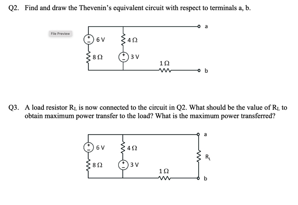 Q2 find and draw the thevenins equivalent circuit with...