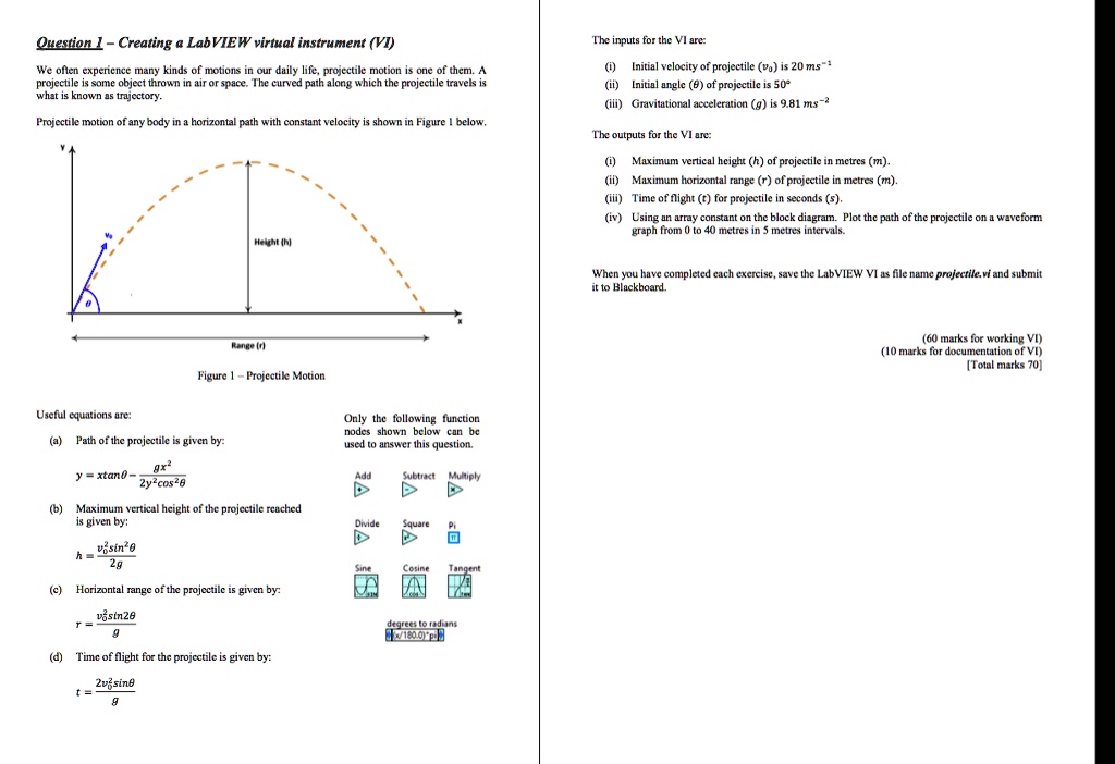 SOLVED: Ouestion I-Creating A LabVIEW Virtual Instrument(VI) The Inputs ...