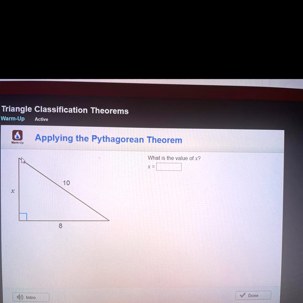 Solved What Is The Value Of X Triangle Classification Theorems Warm