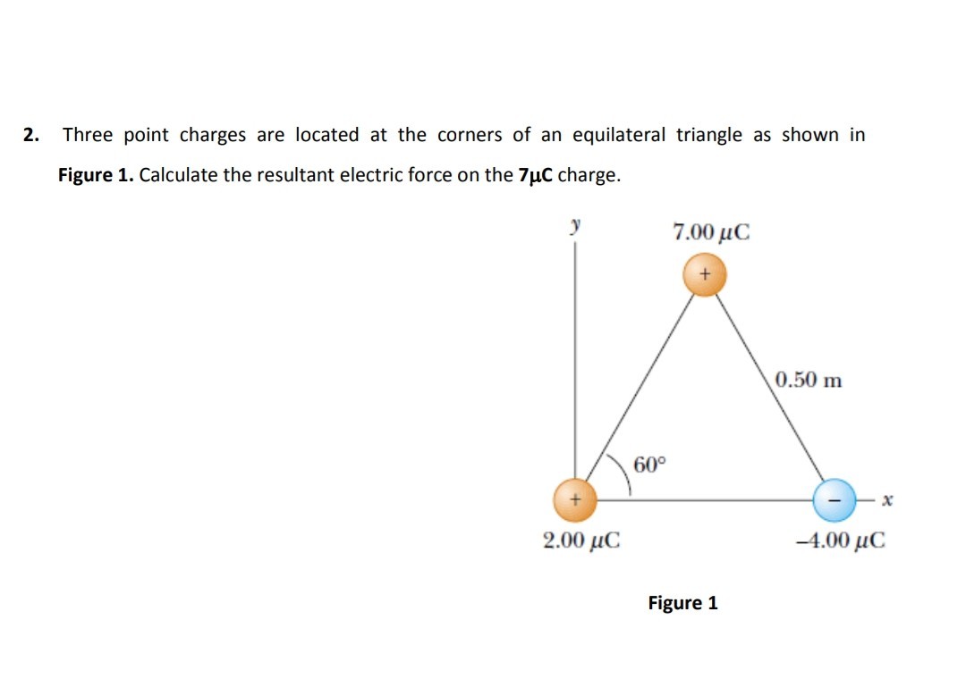 SOLVED: 2. Three point charges are located at the corners of an ...