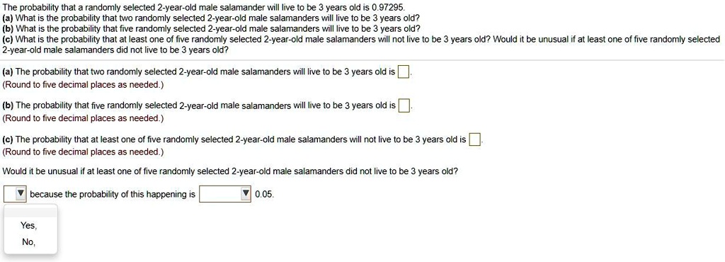 SOLVED:Tne Probability That Randomly Selected 2-year-old Male ...