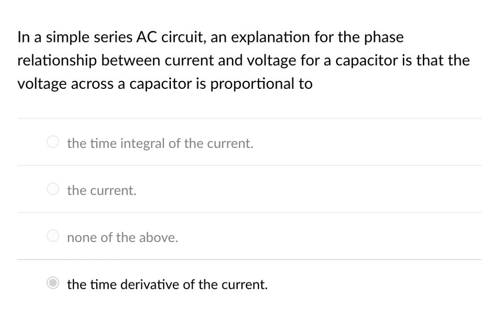 In a simple series AC circuit, an explanation for the phase