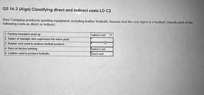 Solved Texts Qs Aigo Classifying Direct And Indirect Costs Lo