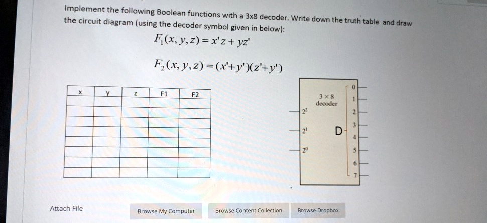 SOLVED: Please draw the truth table and circuit diagram. Implement the ...