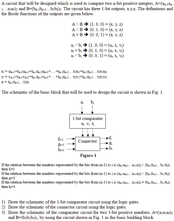 SOLVED: A circuit will be designed which is used to compare two n-bit ...