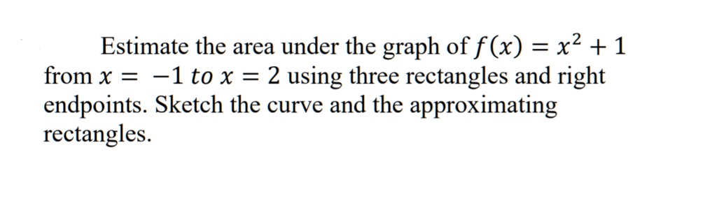 Solved Estimate The Area Under The Graph Of F X X2 1 From X 1to X 2 Using Three