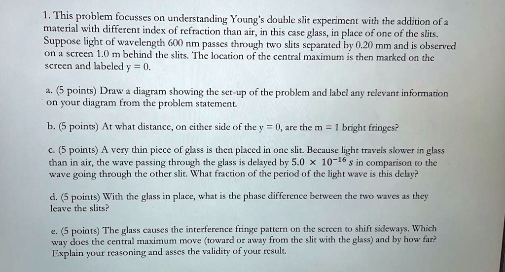 SOLVED This problem focuses on understanding Young s double slit