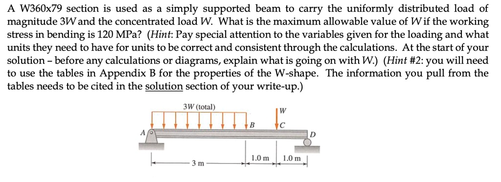 SOLVED: A W360x79 Section Is Used As A Simply Supported Beam To Carry ...