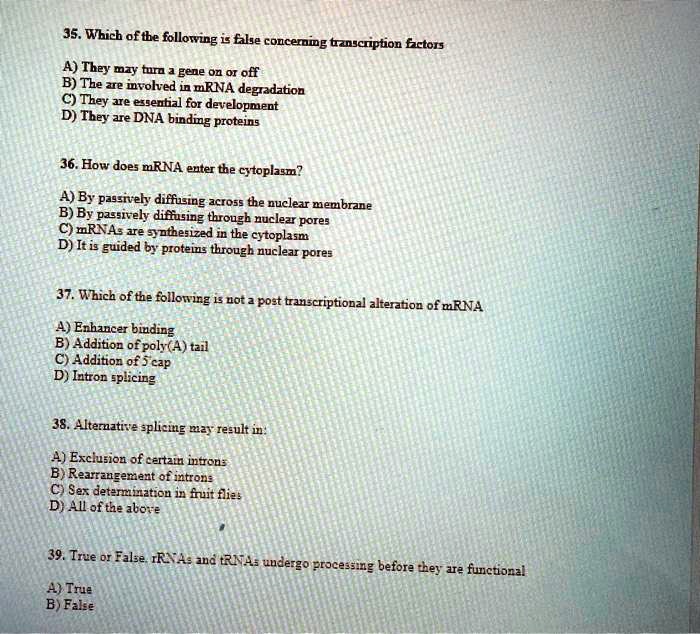 Which Of The Following Is Correct Regarding Cannabinoids SOLVED: 35. Which of the following is true concerning transcription