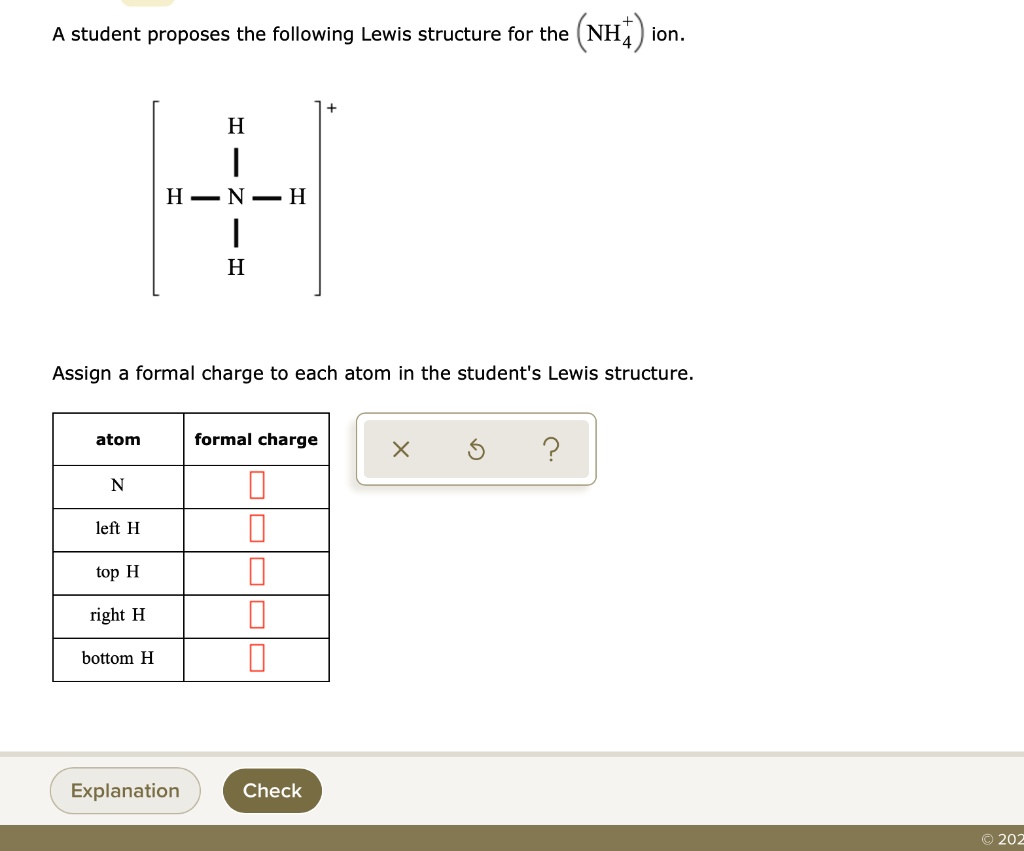 SOLVEDA student proposes the following Lewis structure for the NHt