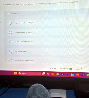 which of the following is least likely to be a key consideration when a company chooses a supplier multiple choice reputation and financial stability flexibility of design change quality and 03713