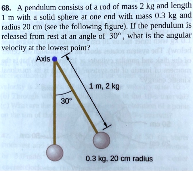 SOLVED 68. A pendulum consists of a rod of mass 2 kg and length 1 m