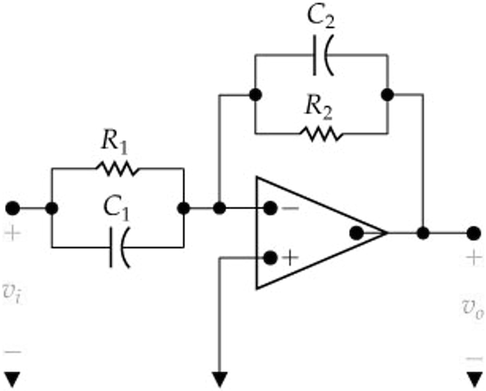 SOLVED: A) Find the transfer function H(s)=V0/Vi of the circuit shown ...