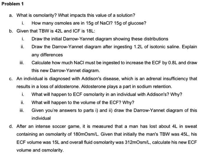 SOLVED Problem 1 a. What is osmolarity? What impacts this value of a