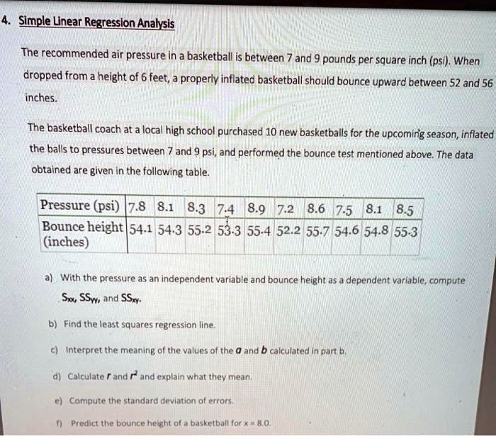 SOLVED Simple Linear Regression Analysis The air pressure