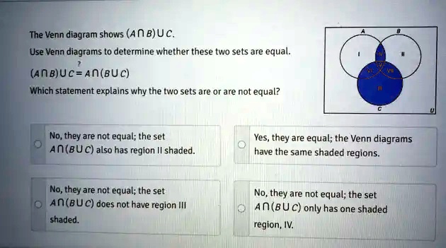 SOLVED: The Venn Diagram Shows (AnB)Uc. Use Venn Diagrams To Determine ...