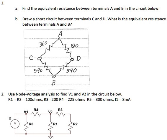 SOLVED: a. Find the equivalent resistance between terminals A and B in ...